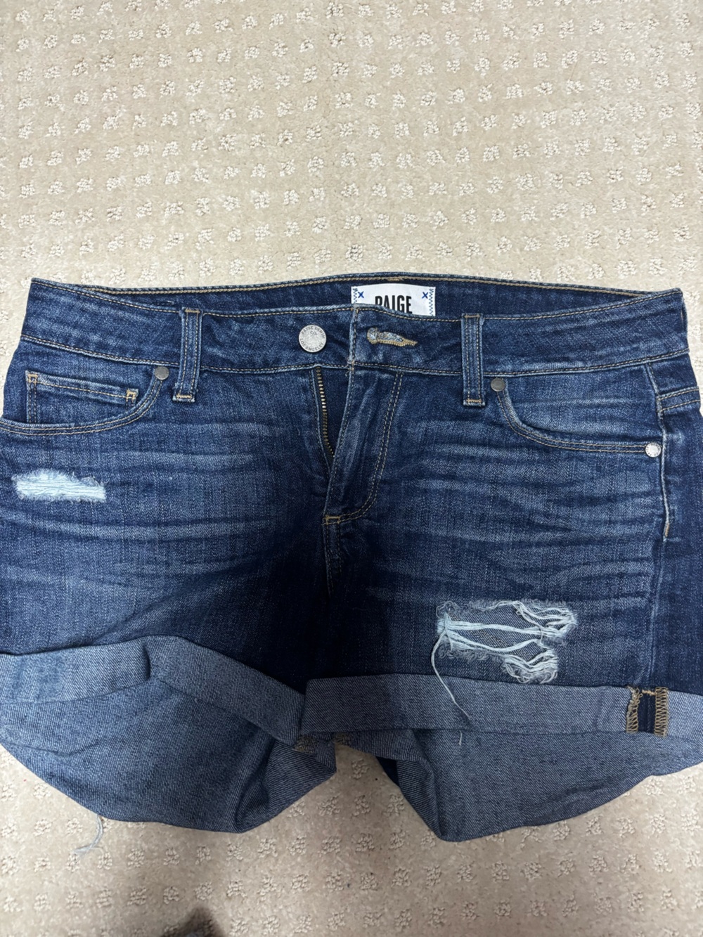 PAIGE Women’s Dark Indigo Jean shorts- Jimmy Jimmy Short, Size 26